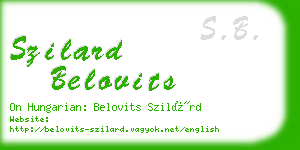 szilard belovits business card